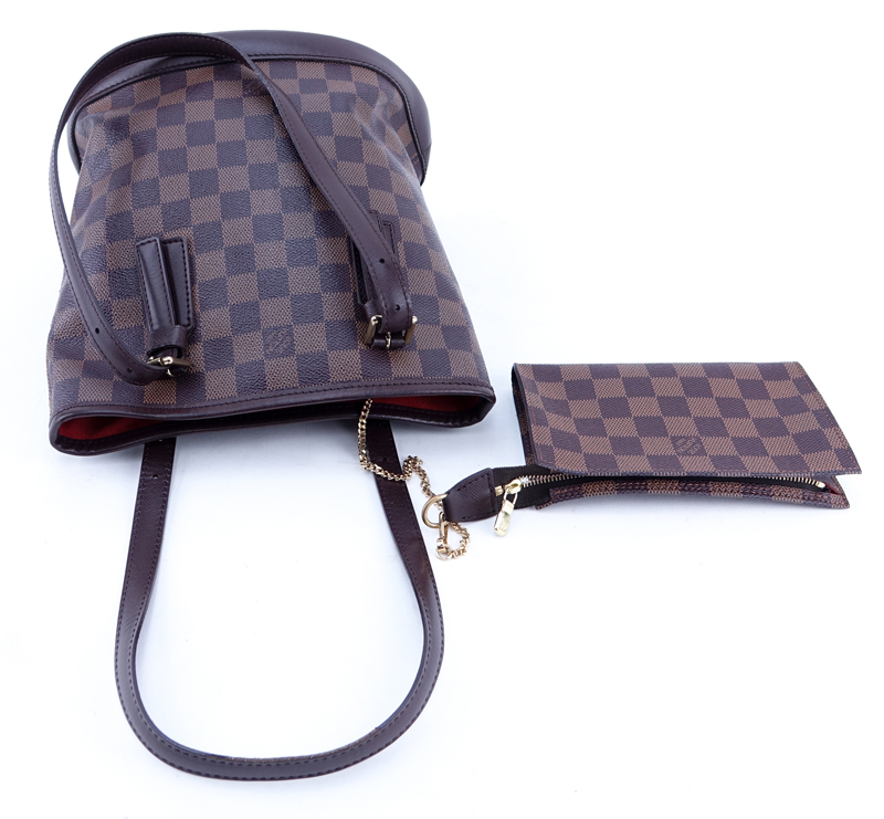 Louis Vuitton Damier Ebene Brown Coated Canvas Marais Handbag.