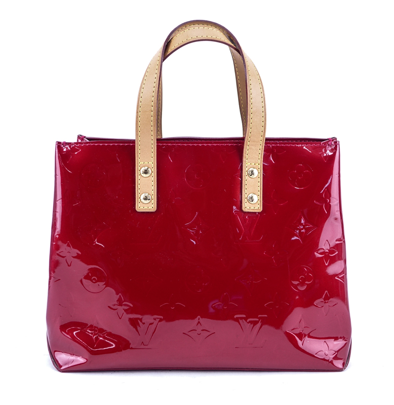 Louis Vuitton Dark Red Monogram Vernis Leather Reade PM Handbag.
