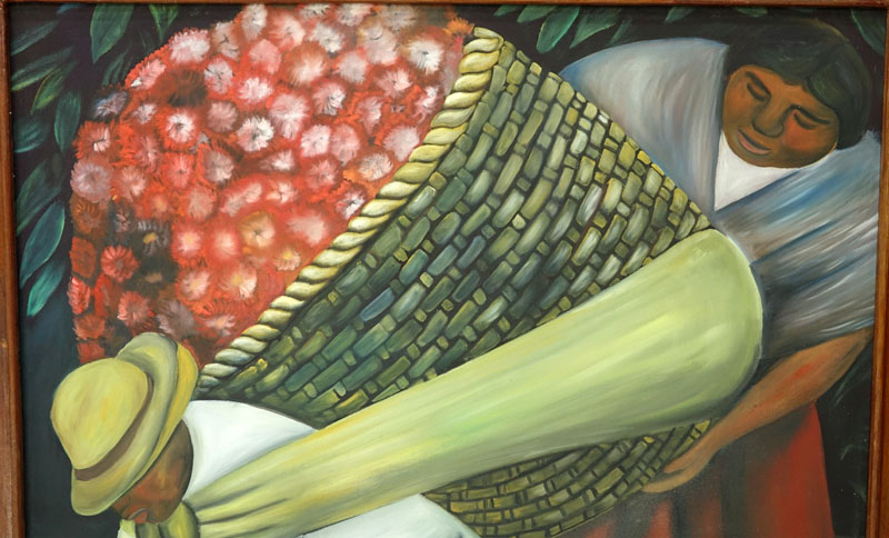 After: Diego Rivera, Mexican (1886 - 1957) Oil on Canvas, Flower Carriers, Unsigned.