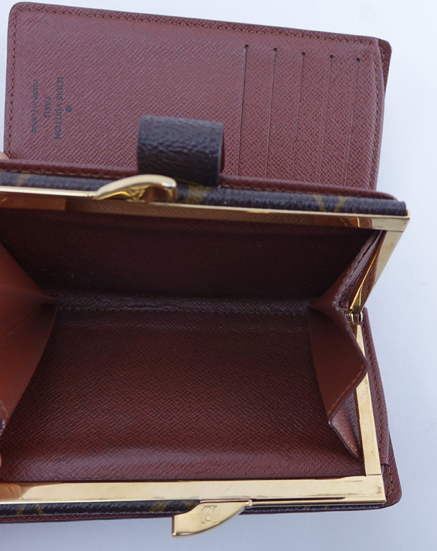 Louis Vuitton Brown Monogram Coated Canvas French Purse Wallet.