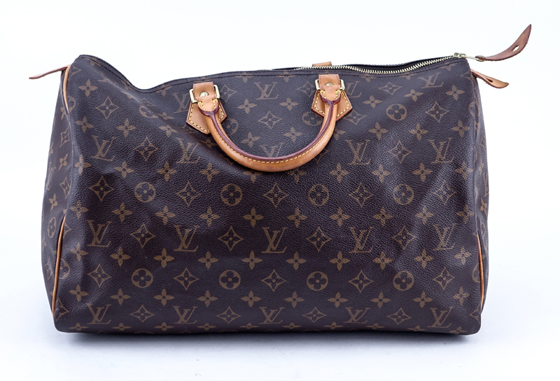 Louis Vuitton Brown Monogram Coated Canvas Speedy 40 Tote.