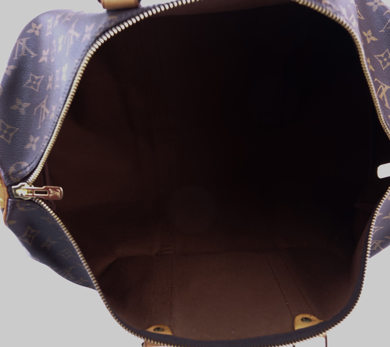Louis Vuitton Brown Monogram Coated Canvas Keepall Travel Bag 50.