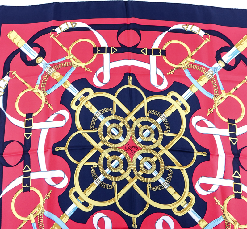 Hermes Silk Scarf "Eperon d'Or". Labeled appropriately.