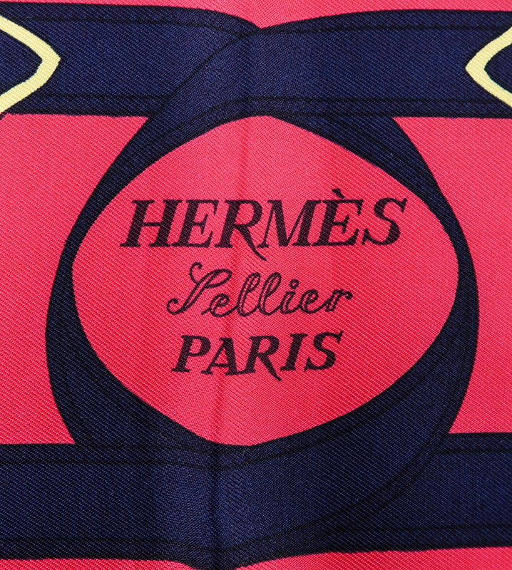 Hermes Silk Scarf "Eperon d'Or". Labeled appropriately.