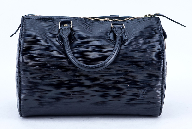 Louis Vuitton Black Epi Leather Speedy 25 Handbag.