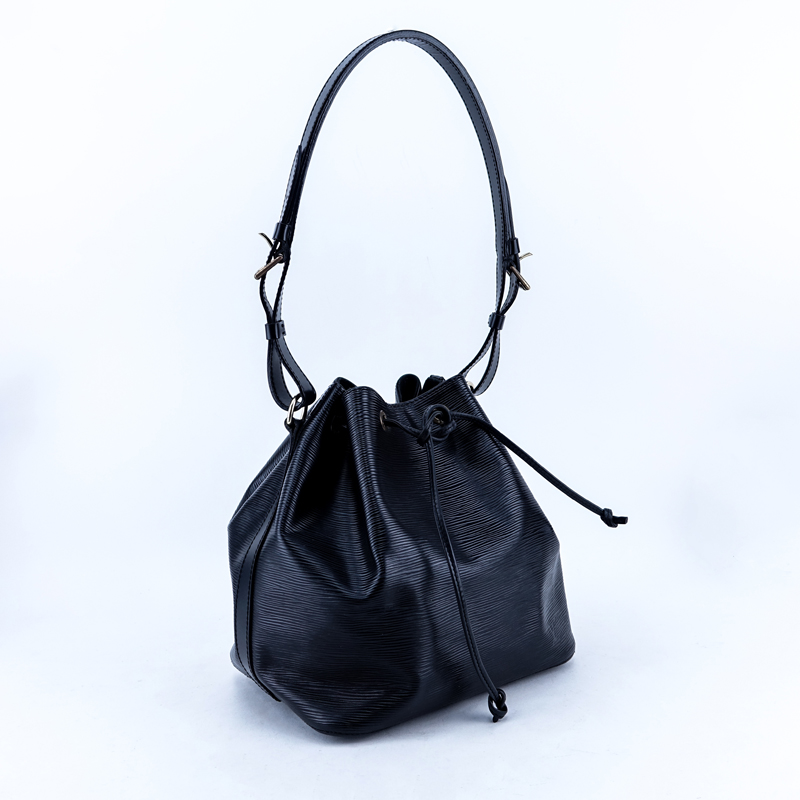 Louis Vuitton Black Leather Noe PM Shoulder Bag.