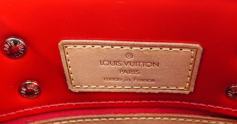 Louis Vuitton Flashy Red Monogram Vernis Reade PM Handbag.