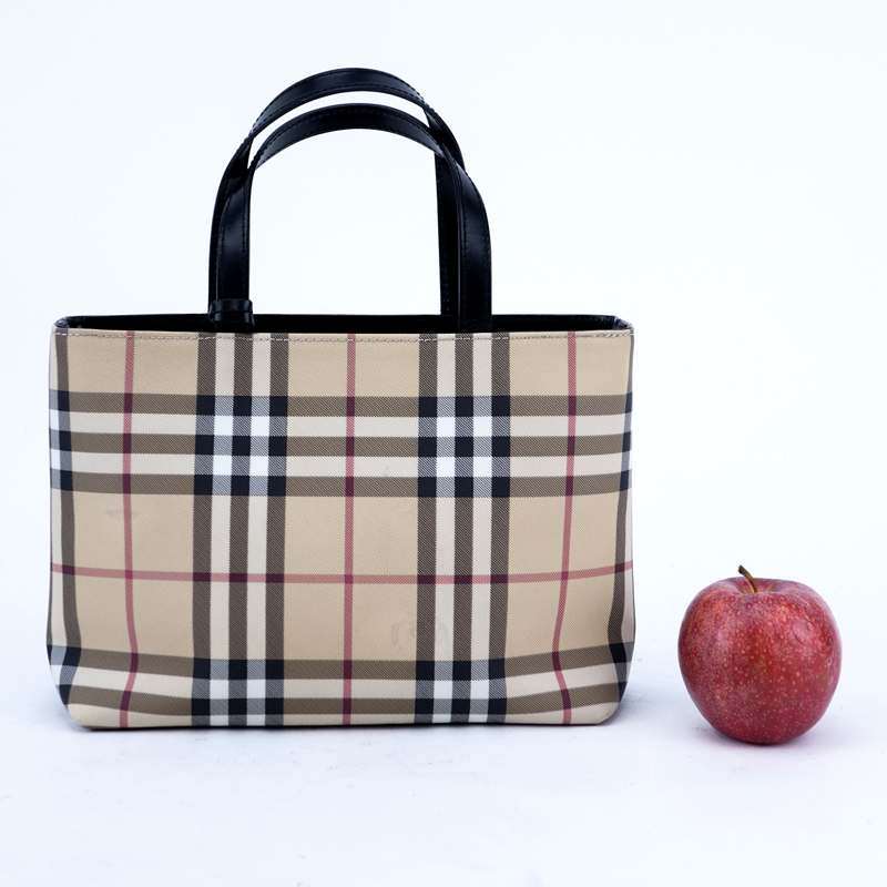 Burberry Nova Check Coated Canvas Small Handbag.