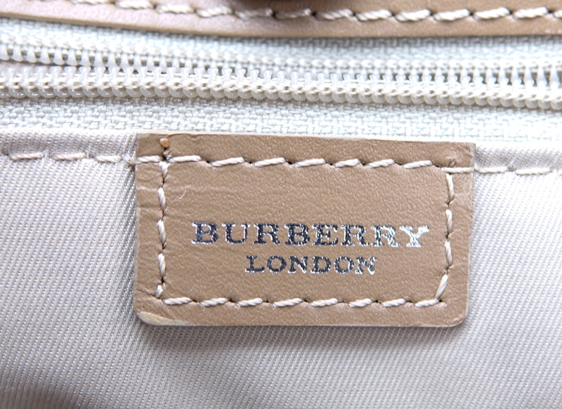 Burberry Pink/Beige Nova Check Coated Canvas Tote.