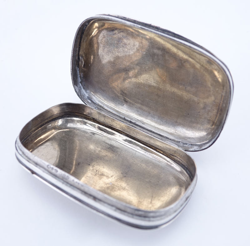 Circa 1870 Albert Coles, New York (active circa 1835-1875) Engraved Sterling Silver Snuff Box.