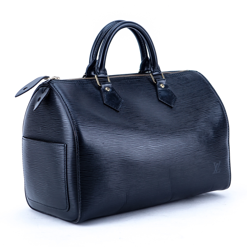 Louis Vuitton Black Epi Leather Speedy 30 Bag.