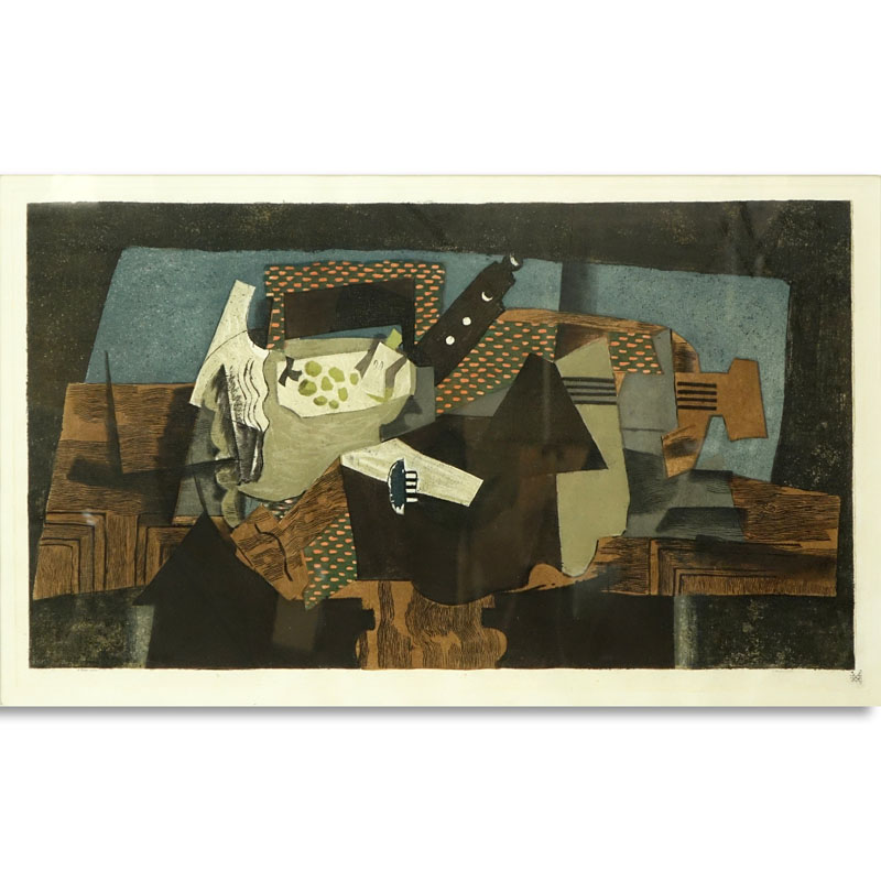 After: Georges Braque  (1882 - 1963) Color Engraving, G Vidrit Sculp.