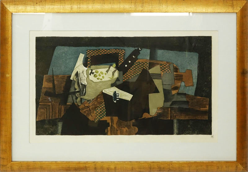 After: Georges Braque  (1882 - 1963) Color Engraving, G Vidrit Sculp.