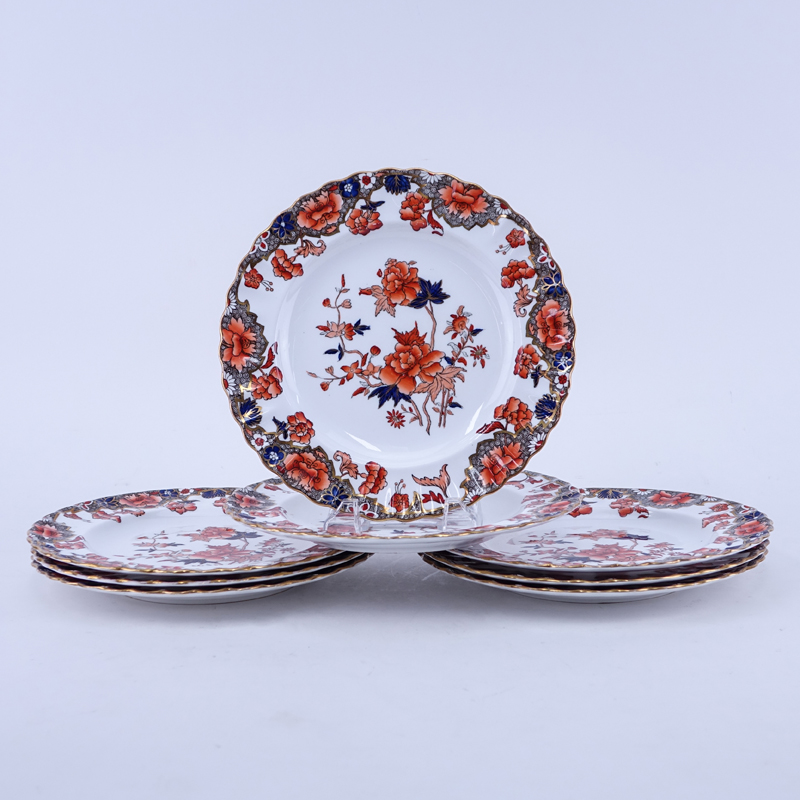 Set of Eight (8) Copeland Spode Bertha Imari Porcelain Dinner Plates.