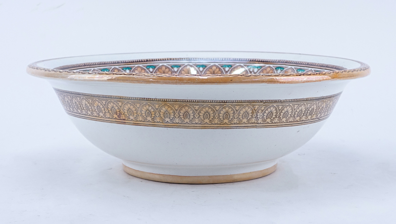 Large Continental Pottery Centerpiece Bowl.