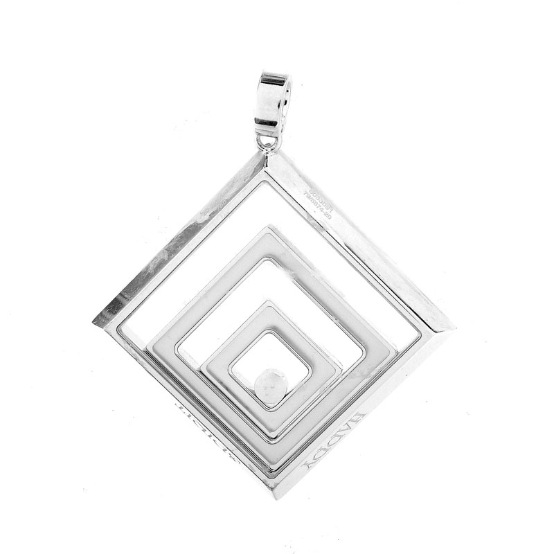 Chopard Diamond and 18 Karat White Gold Happy Spirit Pendant.