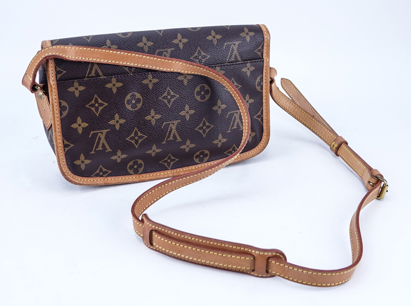 Louis Vuitton Brown Monogram Coated Canvas And Leather Gibeciere PM Shoulder Bag.