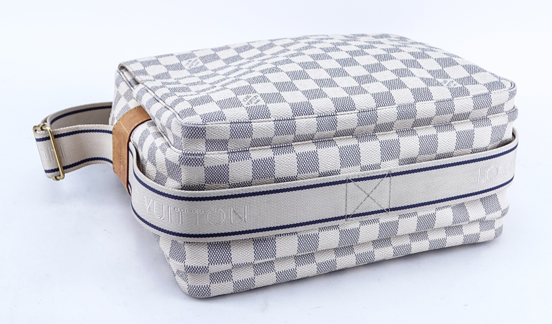 Louis Vuitton Damier Azur Ivory Coated Canvas Naviglio Messenger Bag.