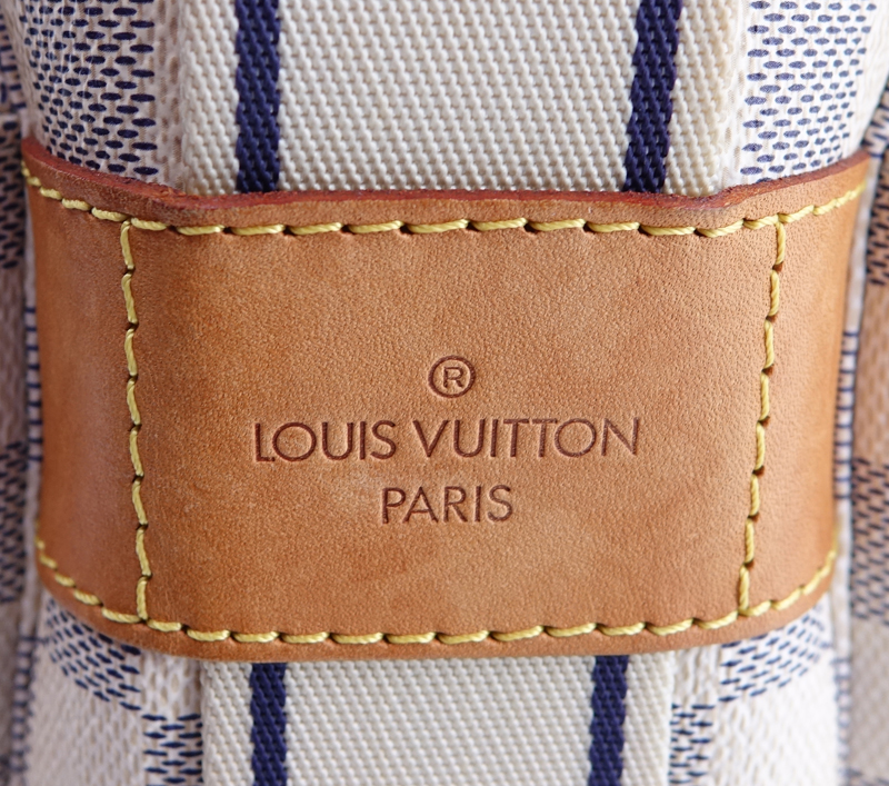 Louis Vuitton Damier Azur Ivory Coated Canvas Naviglio Messenger Bag.