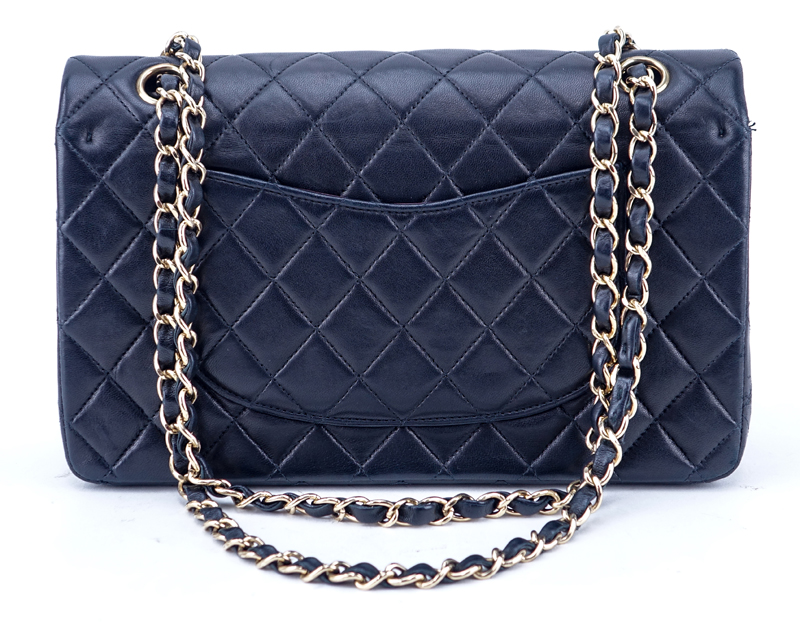 Chanel Black Quilted Leather Classic Double Flap Bag 26. Gold tone hardware.