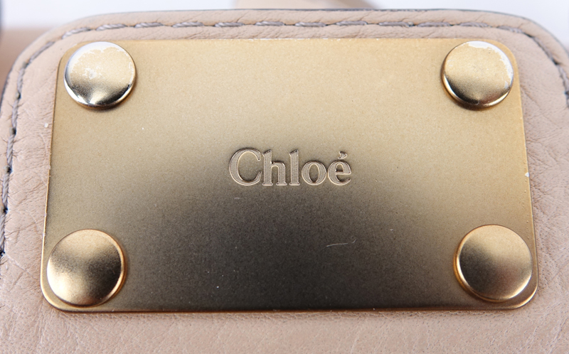 Chloe Crème/Light Beige Grained Leather Paddington MM Handbag.