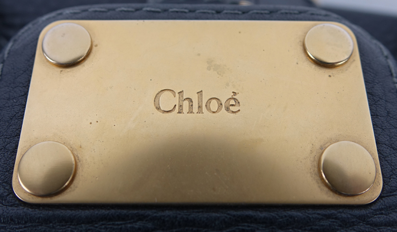 Chloe Black Grained Leather Paddington MM Handbag.