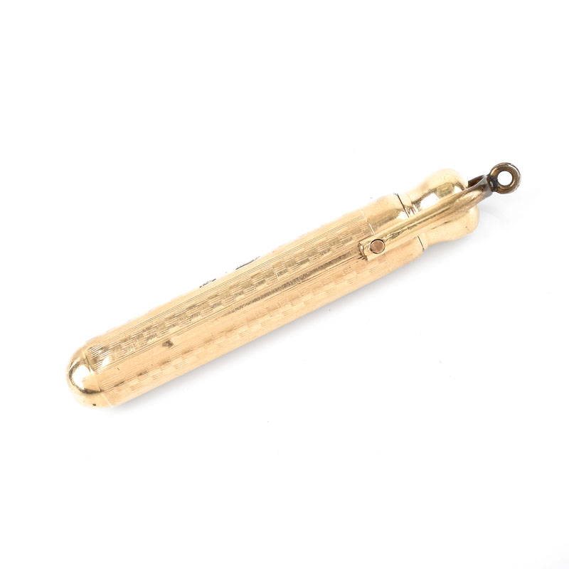 Vintage 14 Karat Yellow Gold Pendant Mechanical Pencil.