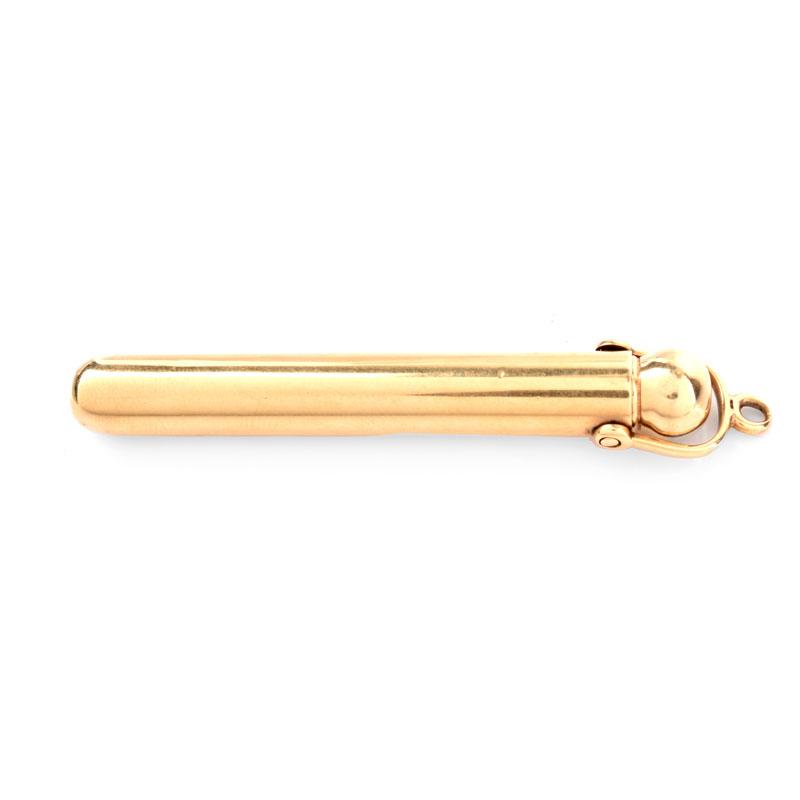 Vintage 14 Karat Yellow Gold Pendant Mechanical Pencil.