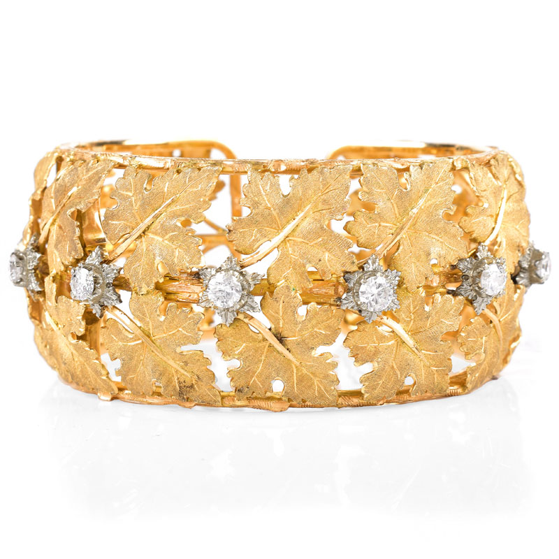 Vintage Mario Buccellati 18 Karat Yellow Gold and 1.