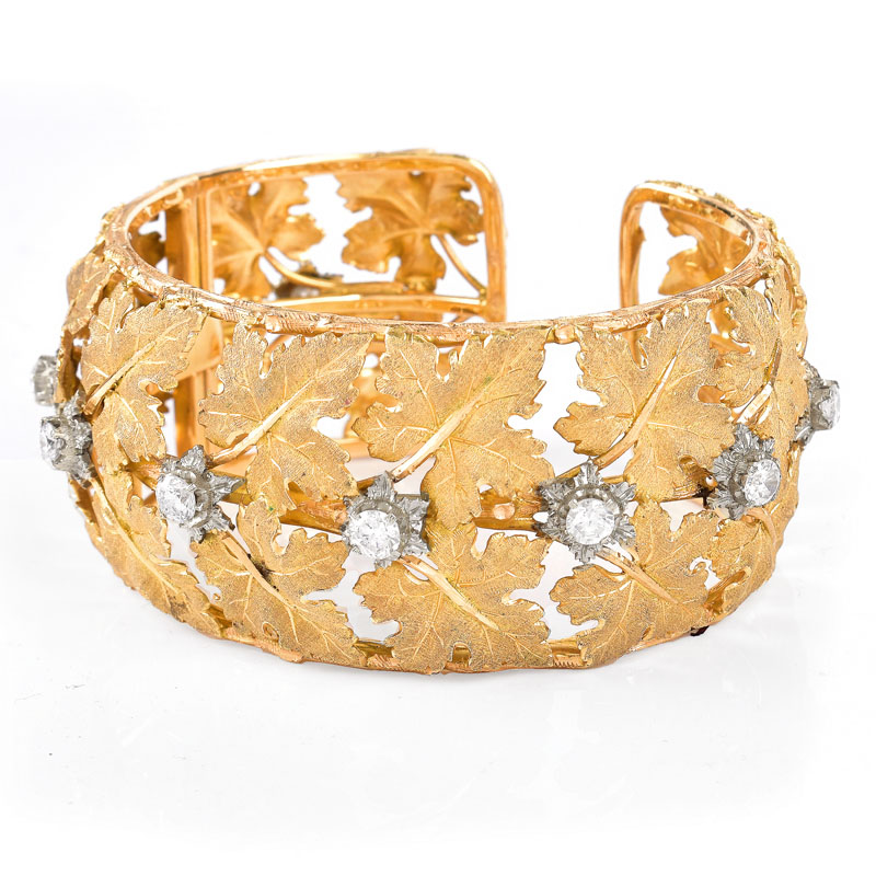 Vintage Mario Buccellati 18 Karat Yellow Gold and 1.