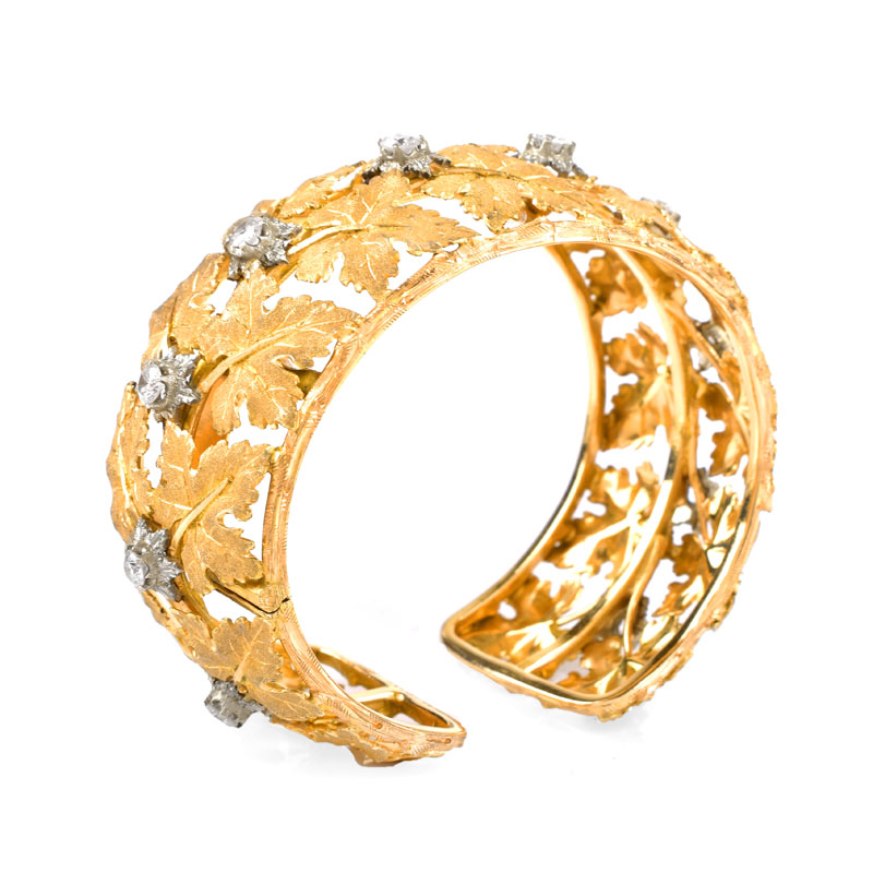 Vintage Mario Buccellati 18 Karat Yellow Gold and 1.