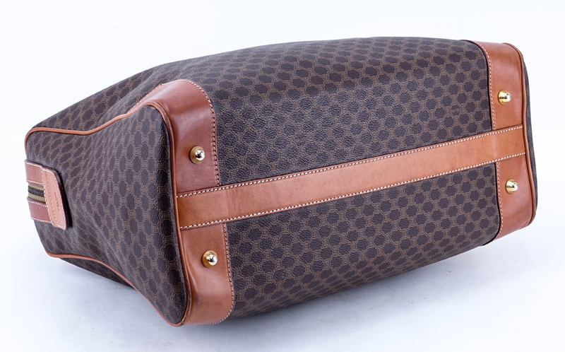 Celine Brown Macadem Coated Canvas Vintage Weekender PM.