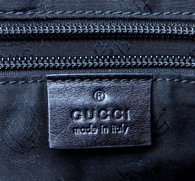 Gucci Black Guccissima Imprint Coated Canvas Large Tote.