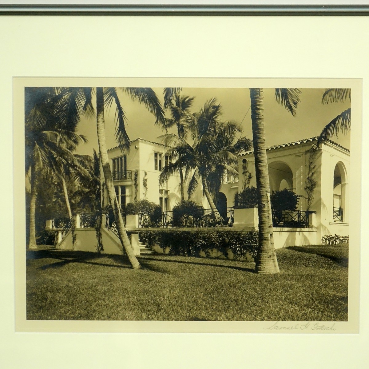 Two (2) Works by Samuel Gottscho, American (1875 - 1971) Black and White Silver Gelatin Prints of Two Distinctive Outdoor Scenes, Each Signed in Pencil Lower Right. Good condition.