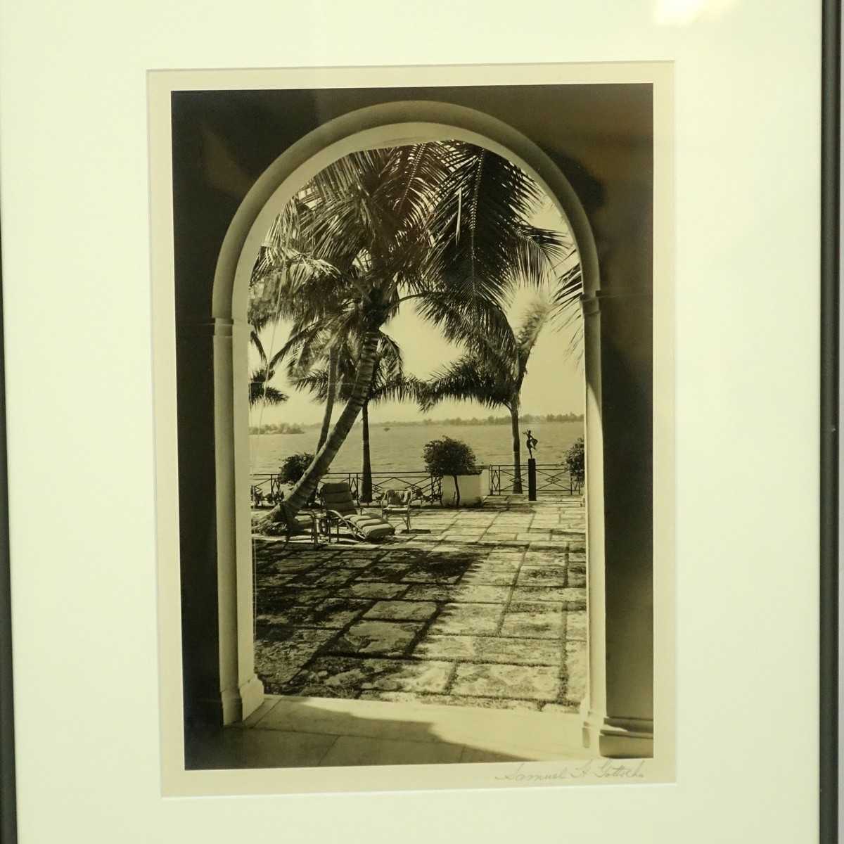 Two (2) Works by Samuel Gottscho, American (1875 - 1971) Black and White Silver Gelatin Prints of Two Distinctive Outdoor Scenes, Each Signed in Pencil Lower Right. Good condition.