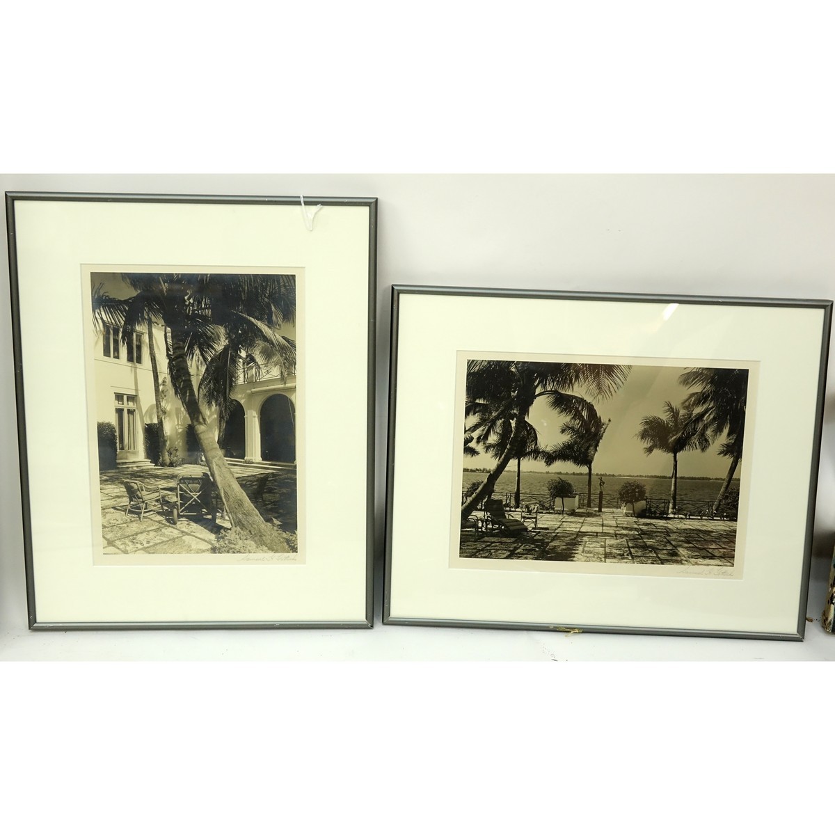 Two (2) Works by Samuel Gottscho, American (1875 - 1971) Black and White Silver Gelatin Prints of Two Outdoor Scenes, Each Signed Lower Right. Good condition.