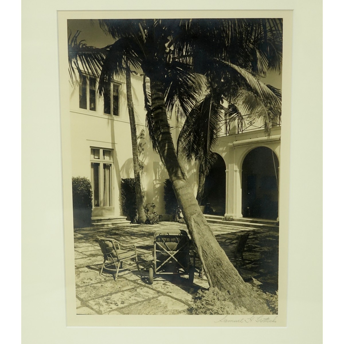 Two (2) Works by Samuel Gottscho, American (1875 - 1971) Black and White Silver Gelatin Prints of Two Outdoor Scenes, Each Signed Lower Right. Good condition.