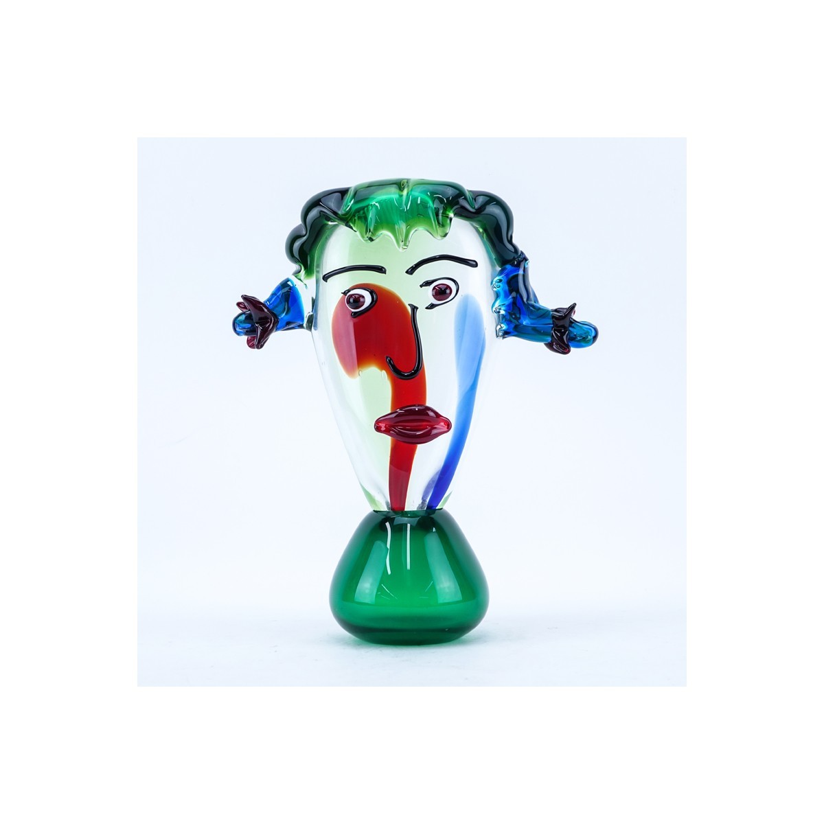 Mid Century Venetian Murano Style Art Glass Clown Sculpture. Good condition.