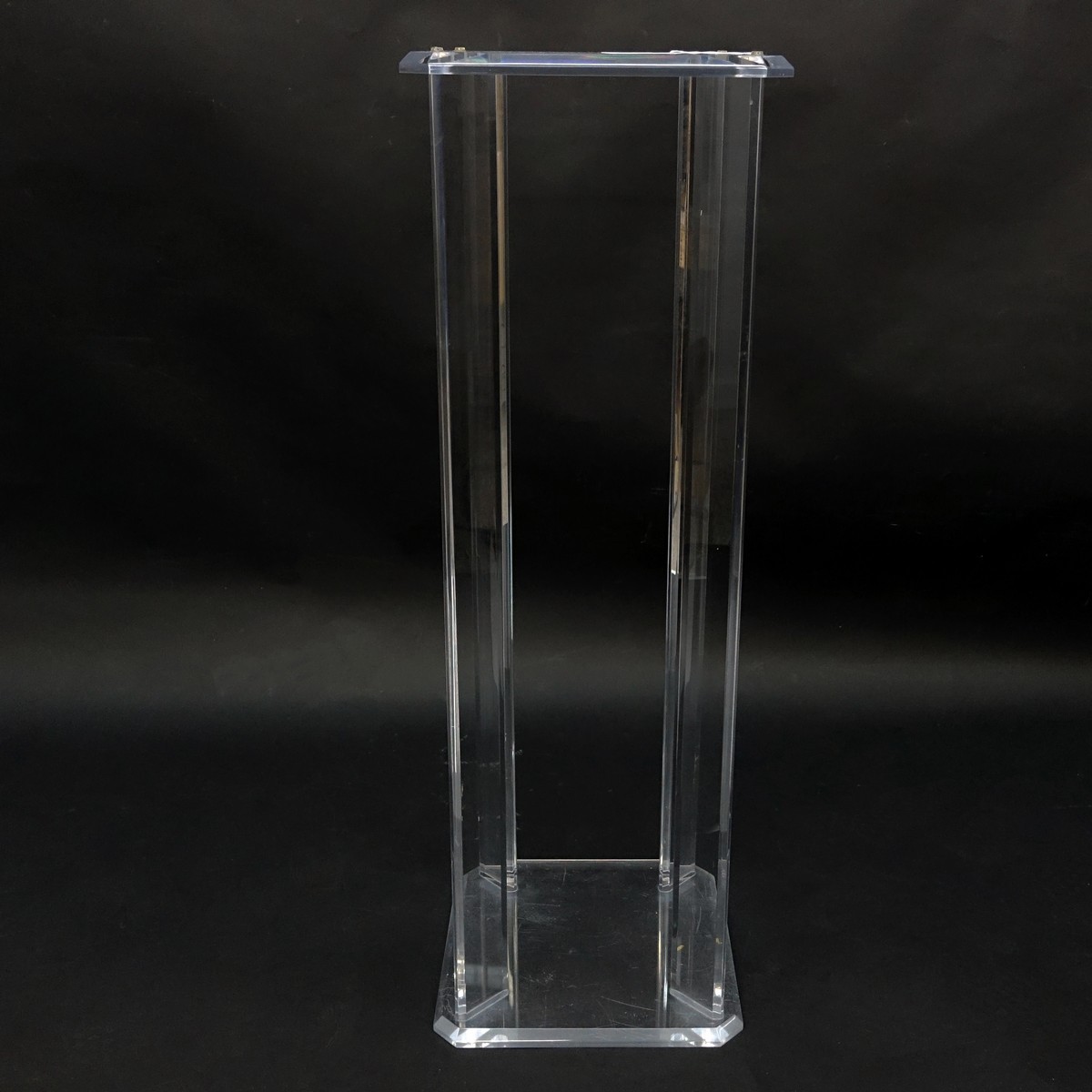 Tall Mid Century Modern Lucite Pedestal. Light scuffs to top.