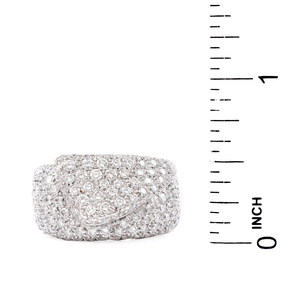 Contemporary Approx. 3.50 Carat Pave Set Round Brilliant Cut Diamond and 18 Karat White Gold Dinner Ring.