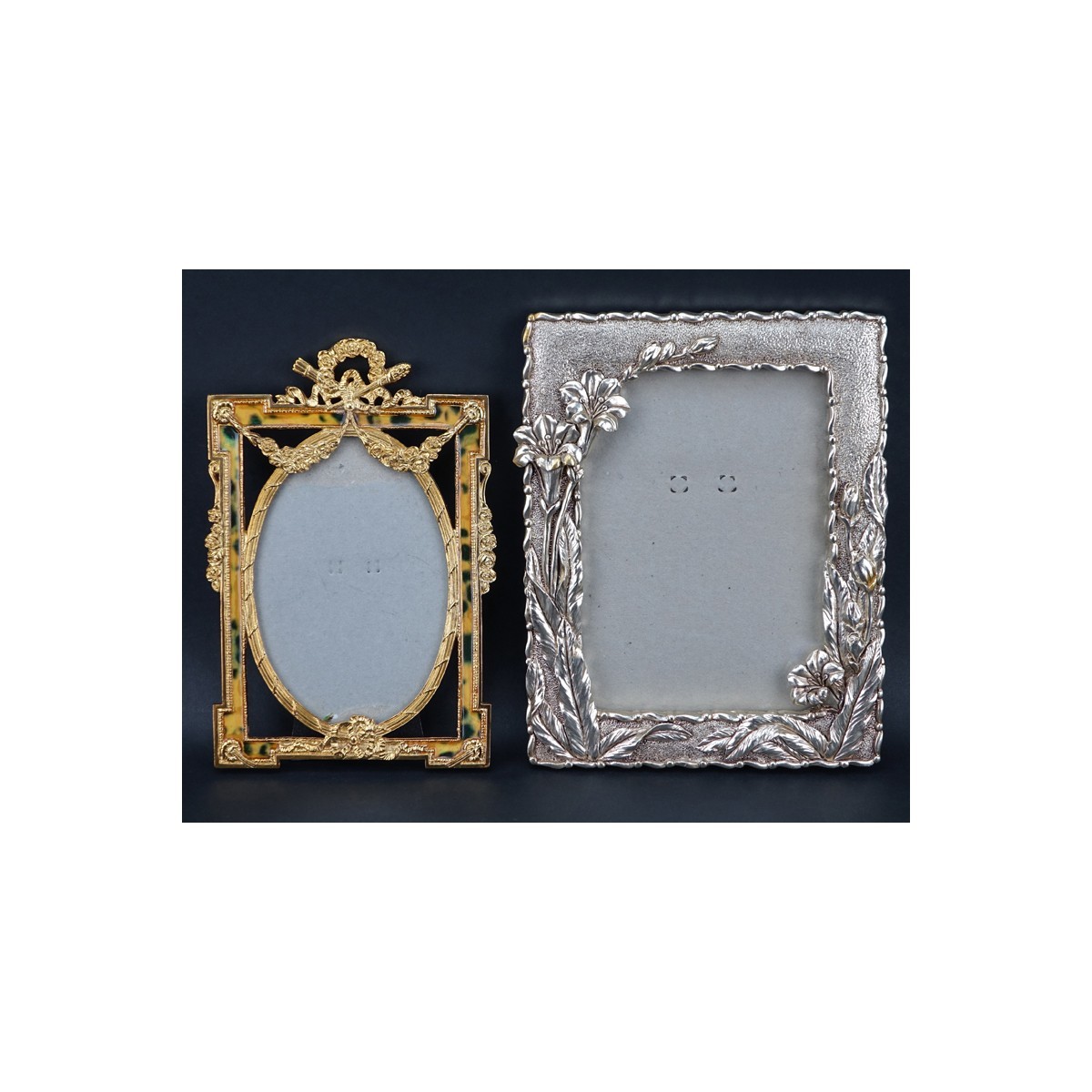 Grouping of Three (3): Mid Century Murano Style Picture Frame, Two Antique Style Picture Frames. All in good condition.