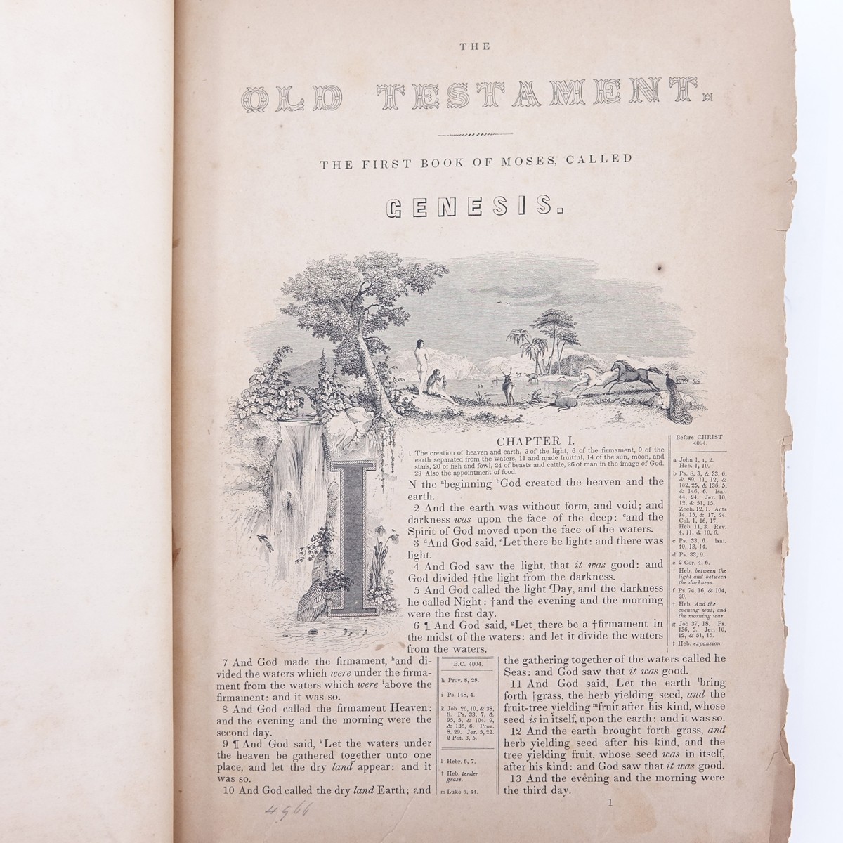 Harper and Brothers, Publishers, New York, 1846, Large Leather Bound Illuminated Bible. Includes the Old and New Testaments, and the Apocrypha, with the number of their chapters.