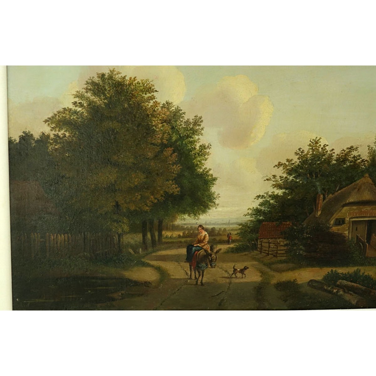 Charles Thomas Dixon (19th C) Oil on canvas "Landscape With Cottage". No visible signature.