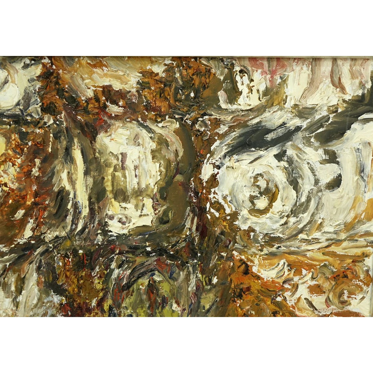 F. Brutsch (20th C.) Oil on Canvas, Abstract Composition, Signed and Dated 1965 Lower Right.