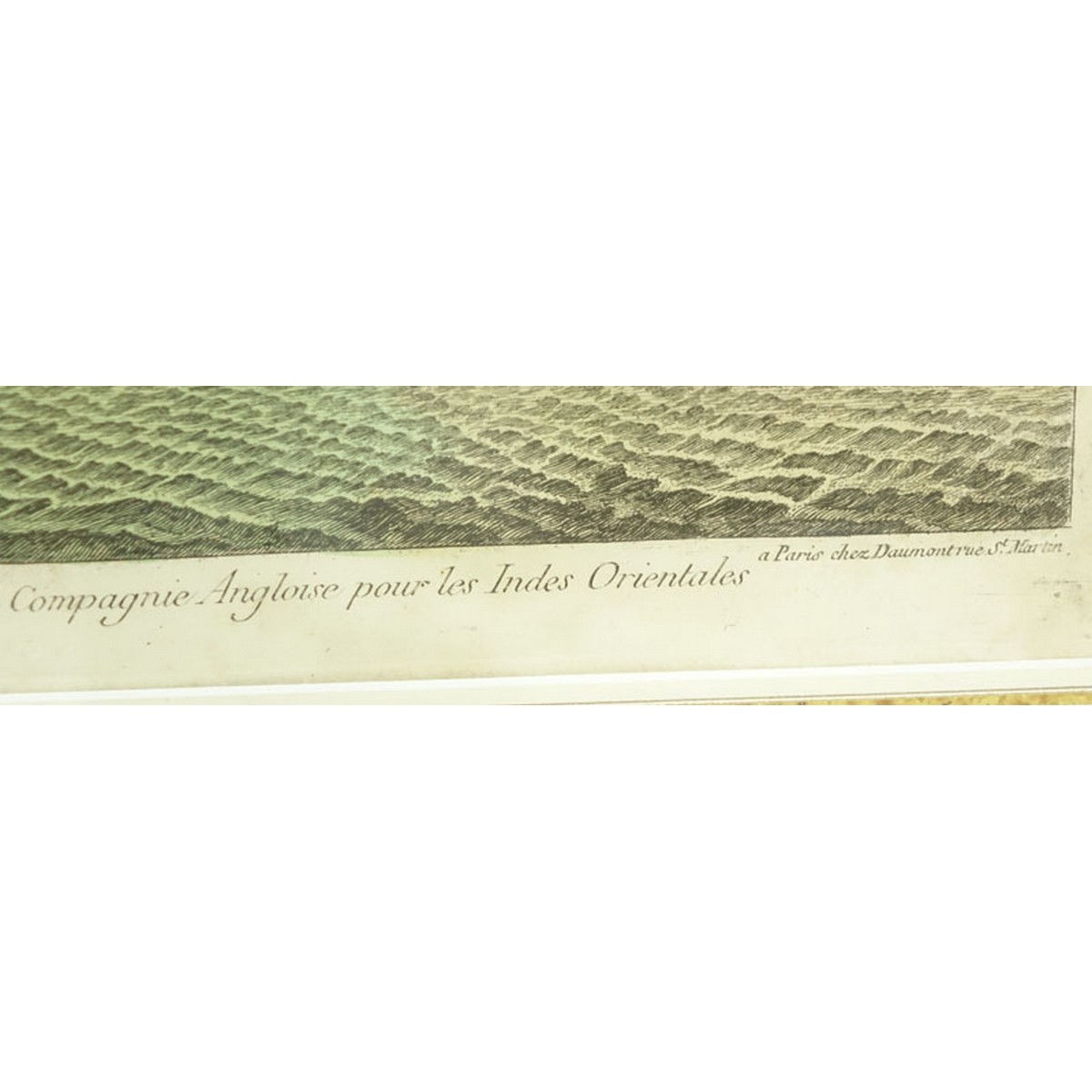 Jean Francois Daumount, French (1740 - 1775) Hand Color Engraving, Vue Perspective de l'Isle de  St. Helene a la Compagnie Angloise pour les Indes Orientales., a Paris Chez Daumount Rue St.