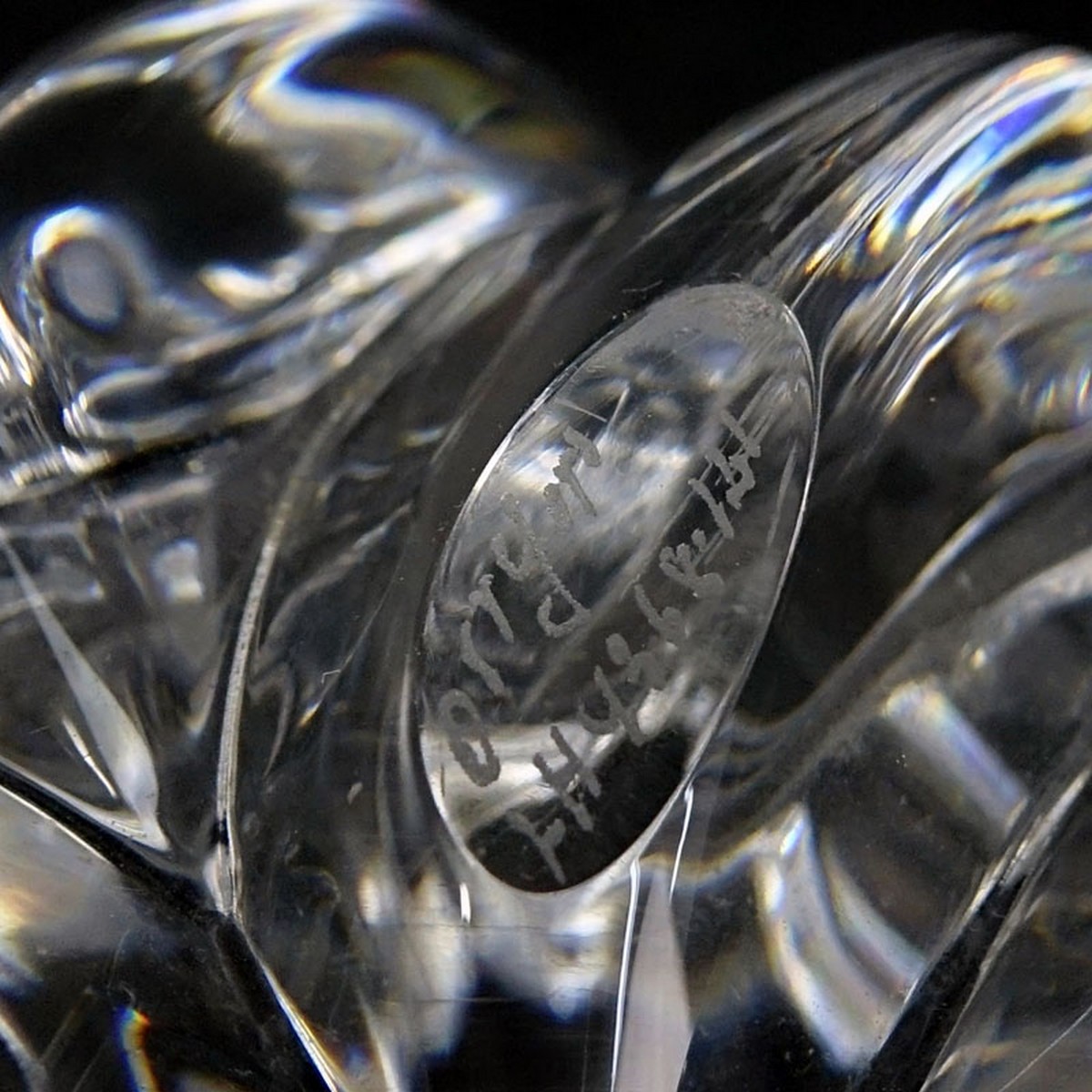 Grouping of Two (2): Orrefors Crystal Bowl, Sevres Crystal and Frosted Crystal Squirrel Candy Dish. All appropriately signed.