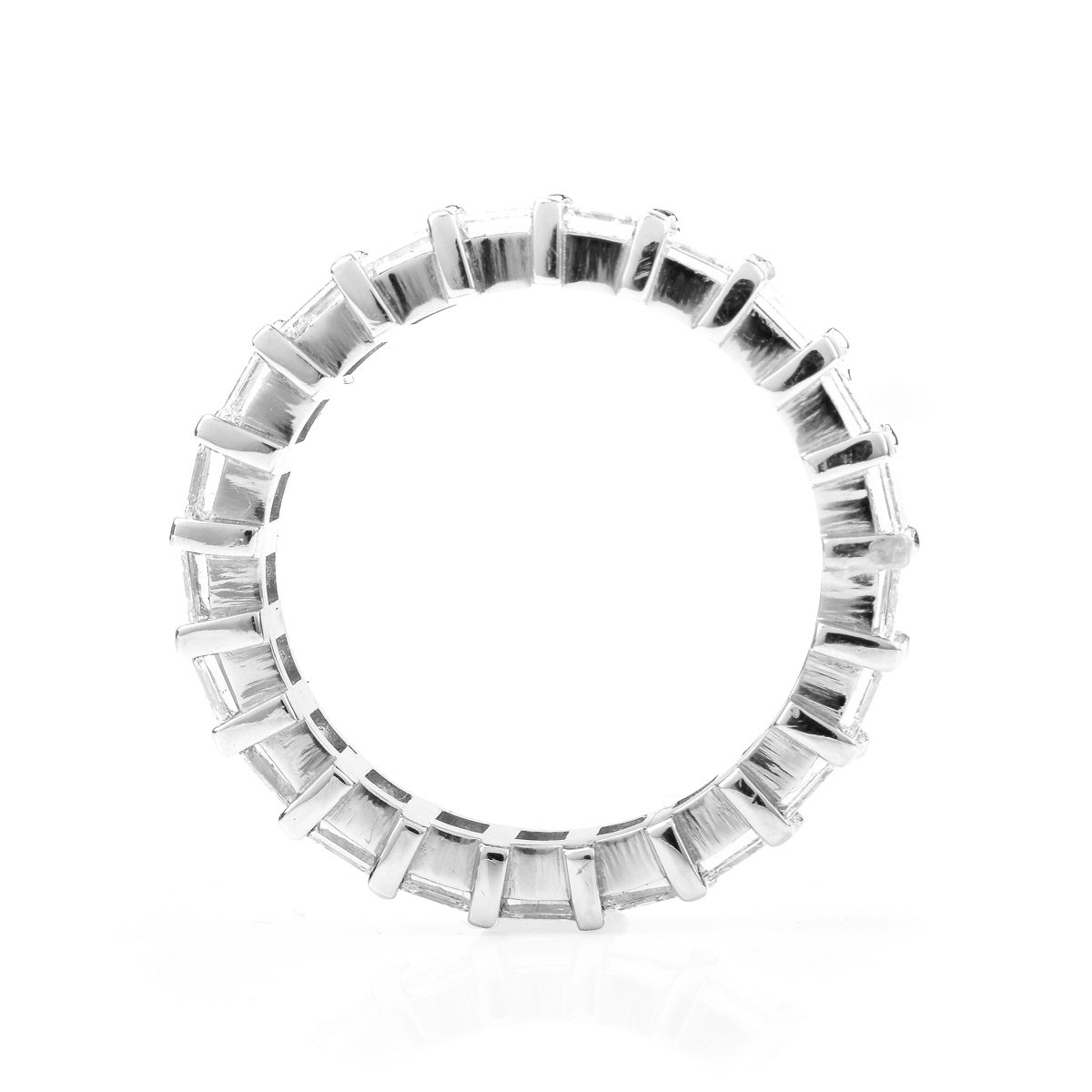 Approx. 3.90 Carat Asher Cut Diamond and Platinum Eternity Band.