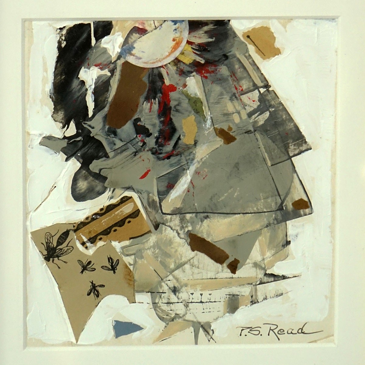 Philip Standish Read, American (1927 - 2000) Mixed Media Collage, Untitled Composition, Signed Lower Right. Good condition.