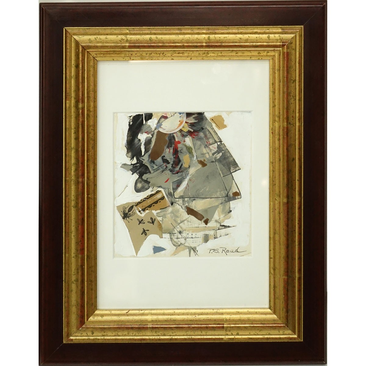 Philip Standish Read, American (1927 - 2000) Mixed Media Collage, Untitled Composition, Signed Lower Right. Good condition.