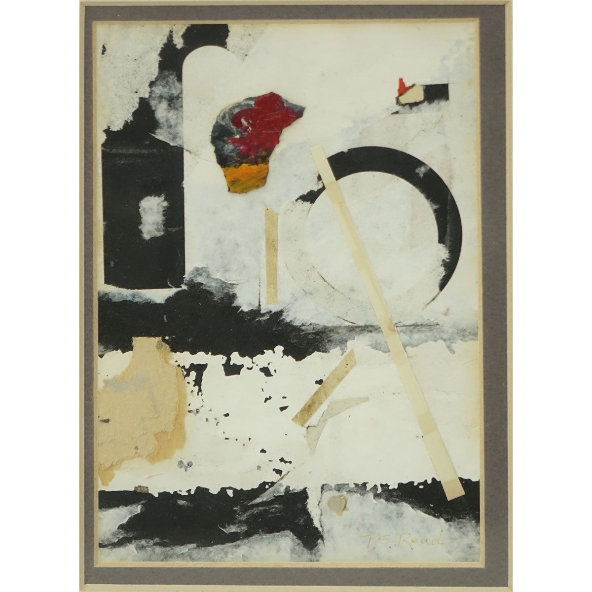 Two (2) Philip Standish Read, American (1927 - 2000) Mixed Media Collages, Abstract Compositions, Each Signed Lower Right, one is inscribed and dated 1993 en verso. Each in good condition.